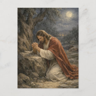 Postale Jésus à Gethsémani Carte de prière – Confort