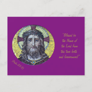 Postale Jésus Christ & Prière "Psaume 113:2 Béni" carte po