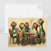 Postale Jeu de carte d'oignon victorien vintage (Devant / Derrière)