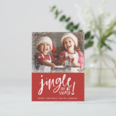 Postale Jingle | Carte de Noël photo moderne (Debout devant)