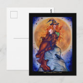 Postale Joelle Halloween Carte sorcière éffrayante par Ren (Devant / Derrière)
