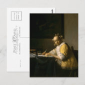 Postale Johannes Vermeer, Une Dame qui écrit une carte pos (Devant / Derrière)