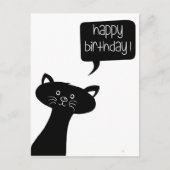 Postale Joli Chat Noir - Carte d'anniversaire (Devant)