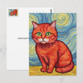 Postale Joli chat roux dans le style de Van Gogh Carte pos (Devant / Derrière)