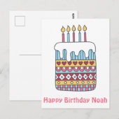 Postale Joli gâteau d'anniversaire - Carte d'anniversaire  (Devant / Derrière)