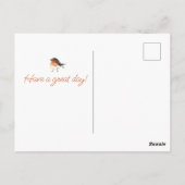 Postale Joli Rouge-gorge Orange - Simple Carte d'anniversa (Dos)