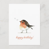 Postale Joli Rouge-gorge Orange - Simple Carte d'anniversa (Devant)