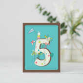 Postale jolie carte 5 ans (Debout devant)