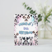 Postale Jolie carte d'anniversaire de chiot Dalmatien à l' (Debout devant)