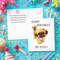 Jolie carte d'anniversaire pour chiot Shih Tzu