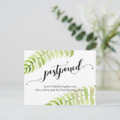 Postale Jolie carte de mariage reporté avec écriture à coe (Debout devant)