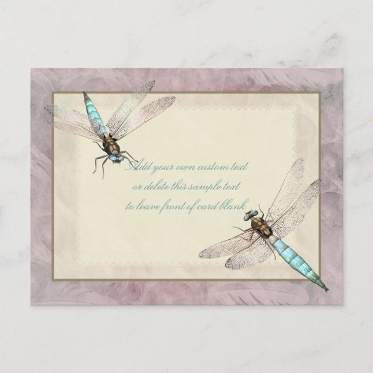 Postale Jolie carte de message Dragonflies (Devant)