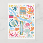 Postale Jolie carte des choses préférées d'Ann Arbor Michi (Devant)