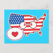 Postale Jolie carte USA drapeau (Devant)