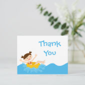 Postale Jolie fête de la fille en splash merci carte posta (Debout devant)