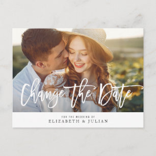 Postale Jolie lettrage photo changer la carte de date