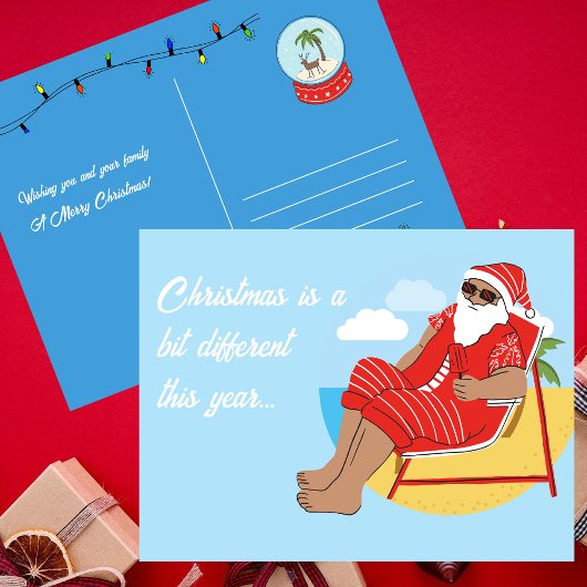 Postale Jolie simple carte de voeux de Noël tropicale