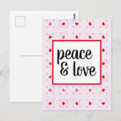 Postale Jolie Typographie moderne Paix et amour Carte post (Devant / Derrière)