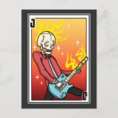 Postale Jouer Carte Squelette Jouer Guitare (Devant)