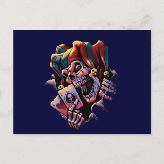 Postale Joueur de carte bouffon (Devant)