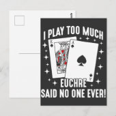 Postale Joueur de la carte Euchre Jeu de nuit (Devant / Derrière)