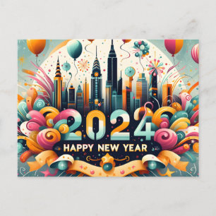Postale Joyeuse carte cadeau du Nouvel An 2024
