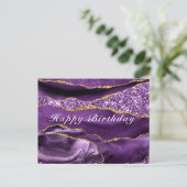 Postale Joyeuse carte d'anniversaire Agate violet violet v (Debout devant)