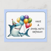 Postale Joyeuse Carte d'Anniversaire avec Requin (Devant)
