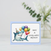 Postale Joyeuse Carte d'Anniversaire avec Requin (Debout devant)