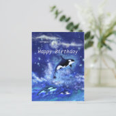 Postale Joyeuse carte d'anniversaire des baleines tueuses  (Debout devant)