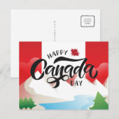 Postale Joyeuse carte de la Fête du Canada de Poste Canada (Devant / Derrière)