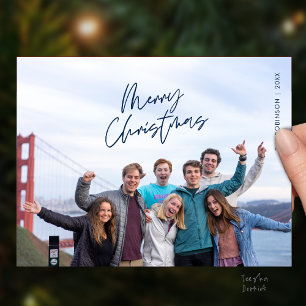 Postale Joyeuse carte de Noël en famille, Moderne Minimali