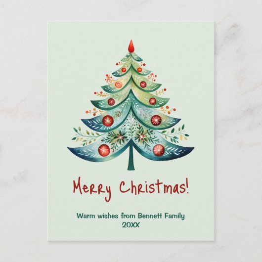 Postale Joyeuse carte de vacances famille Noël (Devant)