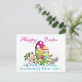 Postale Joyeuse carte de vœux de Pâques colorée (Debout devant)