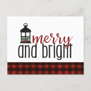 Postale Joyeuse et brillante carte de Noël rustique
