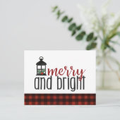 Postale Joyeuse et brillante carte de Noël rustique (Debout devant)