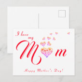 Postale Joyeuse Fête des Mères/Joyeux Anniversaire Carte P (Devant / Derrière)