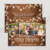 Postale Joyeuse Noël Rustique 3 PHOTO Carte de vacances (Devant / Derrière)