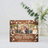 Postale Joyeuse Noël Rustique 3 PHOTO Carte de vacances (Debout devant)