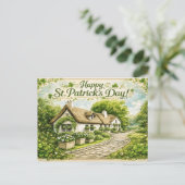 Postale Joyeuse Saint-Patrick Cottage Irlandais Carte Post (Debout devant)