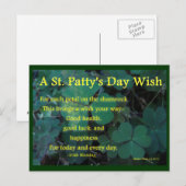 Postale Joyeuse Saint-Patty's Day - Shamrock (1) - Carte p (Devant / Derrière)