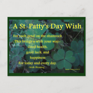 Postale Joyeuse Saint-Patty's Day - Shamrock (1) - Carte p