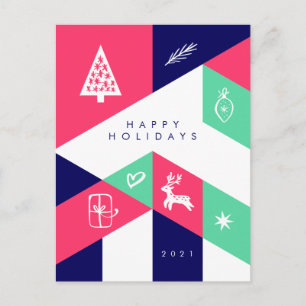 Postale Joyeuses Fêtes Carte de Noël Géométrique