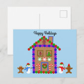 Postale Joyeuses Fêtes Maison en pain d'épice #1 Carte pos (Devant / Derrière)