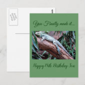 Postale Joyeux 18e anniversaire fils carte de lézard (Devant / Derrière)