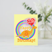 Postale Joyeux anniversaire 5 ans Orange Dino Carte postal (Debout devant)