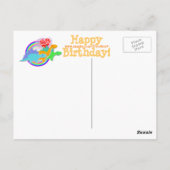 Postale Joyeux anniversaire 5 ans violet T-Rex Dino carte  (Dos)