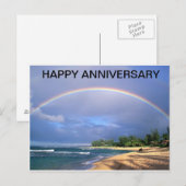 Postale Joyeux Anniversaire Arc en ciel sur une carte post (Devant / Derrière)