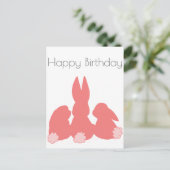 Postale Joyeux Anniversaire - Carte de Vœux Lapins Mignons (Debout devant)