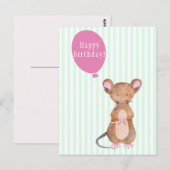 Postale Joyeux Anniversaire  | Carte de vœux Souris de la  (Devant / Derrière)